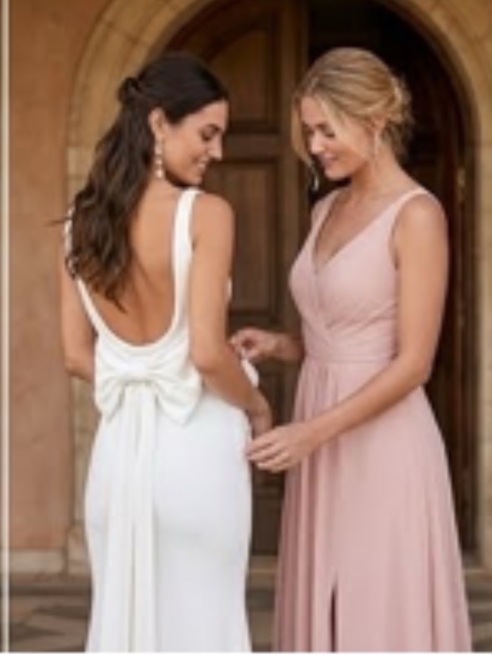 Loving Fate Elegant White Square-Neck Back Bow Wedding Evening Gown Sz XS - Picture 3 of 10